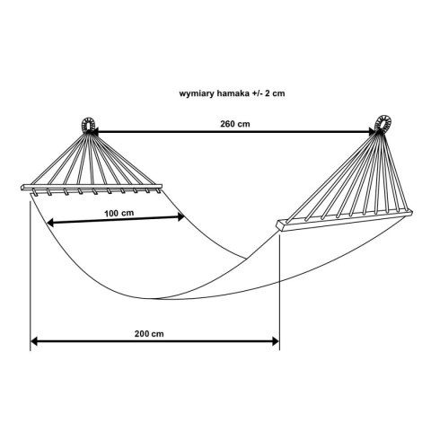 HAMAK Z FRĘDZLAMI 1 OSOBOWY 200X100CM MIAMI JUNGLE LIGHT Royokamp