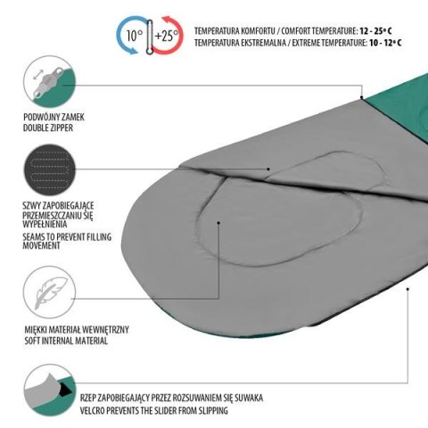 NC2105 ZIELONO-SZARY ŚPIWÓR ROZMIAR L NILS CAMP NILS CAMP