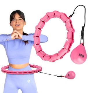 OHA02 HULA HOP PINK Z WYPUSTKAMI I OBCIĄŻNIKIEM ONE FITNESS ONE FITNESS