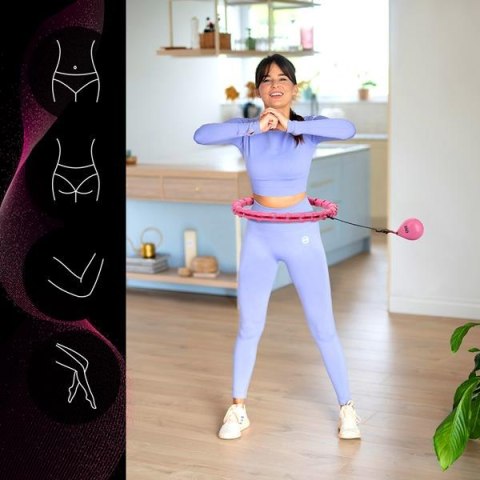 OHA02 HULA HOP PINK Z WYPUSTKAMI I OBCIĄŻNIKIEM ONE FITNESS ONE FITNESS