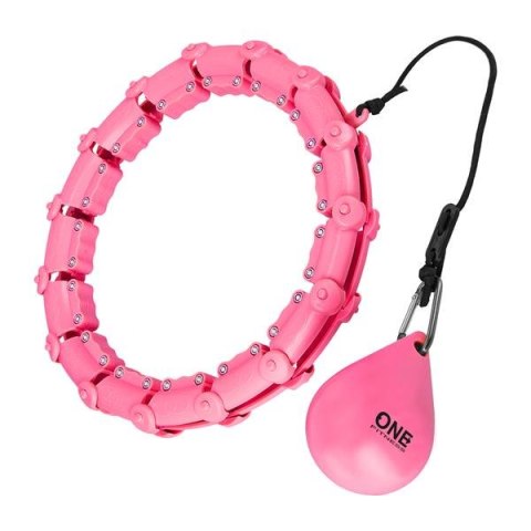 OHA02 HULA HOP PINK Z WYPUSTKAMI I OBCIĄŻNIKIEM ONE FITNESS ONE FITNESS