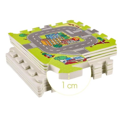 MD02 MATA DZIECIĘCA PUZZLE CARS 9 ELEMENTÓW 90x90CM NILS FUN NILS FUN