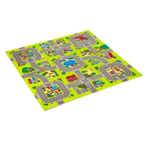 MD02 MATA DZIECIĘCA PUZZLE CARS 9 ELEMENTÓW 90x90CM NILS FUN NILS FUN