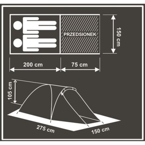 NAMIOT 2 OSOBOWY TRIP 275x150x105CM Enero Camp