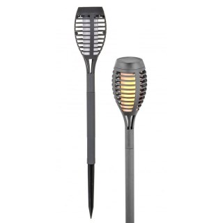 POCHODNIA LAMPA SOLARNA TAŃCZĄCE PŁOMYKI 12 LED SMD 7,5x7,5x46,5CM SZARA Saska Garden