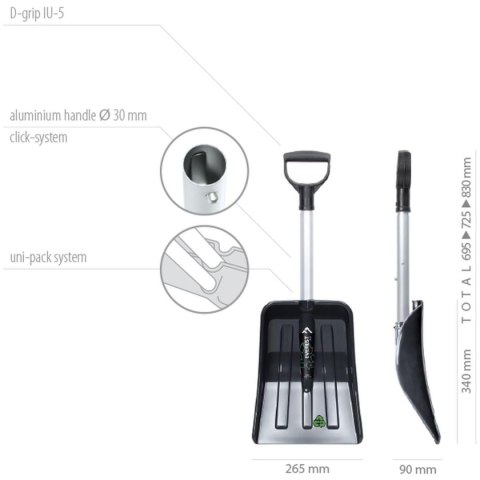 ŁOPATA DO ŚNIEGU SAMOCHODOWA TELESKOPOWA EVEREST ECO 68,5-71,5-82CM Inny
