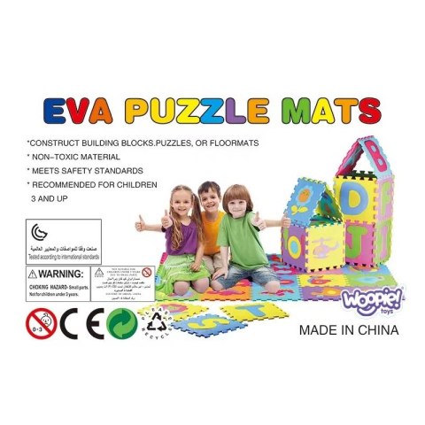 Woopie Baby Mata Piankowa Kolorowa Puzzle Kojec Woopie Baby