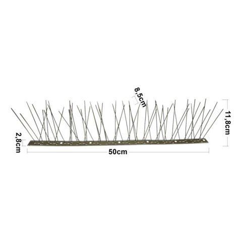 Gęste kolce na ptaki gołębie kolce przeciw ptakom 10x 50 cm kolce 6-4-6-4, szerokość: 8,5cm, Wysokość: 11,8cm BEAST