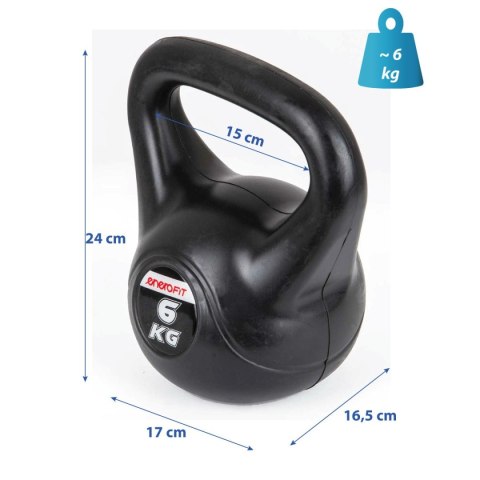 HANTLA KOMPOZYTOWA KETTLEBELL 6 KG ODWAŻNIK ENERO FIT EB FIT