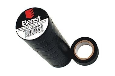 TAŚMA IZOLACYJNA CZARNA 19mm x 10m 10 sztuk BEAST