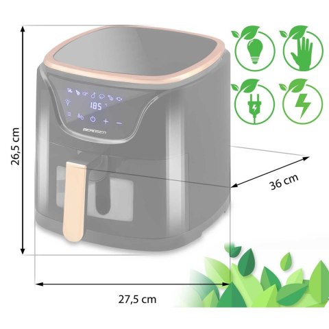 Frytkownica beztłuszczowa Air fryer BD-652 czarno-złota Berdsen