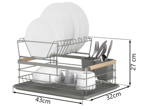 Suszarka do naczyń dwupoziomowa MS-601 Massido szara Massido
