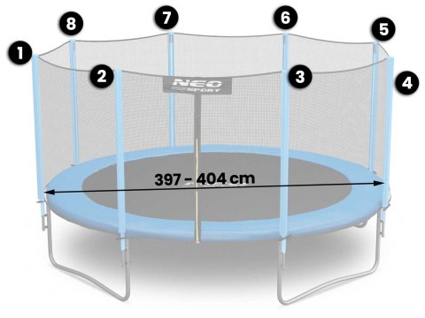 Siatka zewnętrzna do trampoliny 404 cm 13FT Neo-Sport Neo-Sport