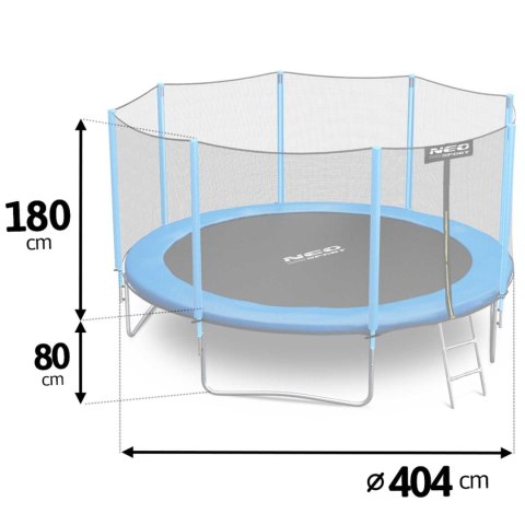 Trampolina ogrodowa 13ft/404cm z siatką zewnętrzną i drabinką Neo-Sport Neo-Sport