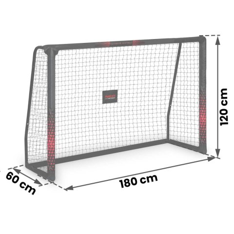 Bramka do piłki nożnej 180 x 120 x 60 cm NS-463 czarno-czerwona Neo-Sport