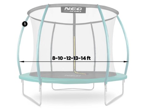 Słupek górny do trampoliny typu C 8-14 ft zielony Neo-Sport Neo-Sport