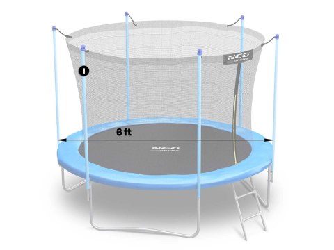 Słupek górny do trampoliny z siatką wewnętrzną 6 ft niebieski Neo-Sport Neo-Sport