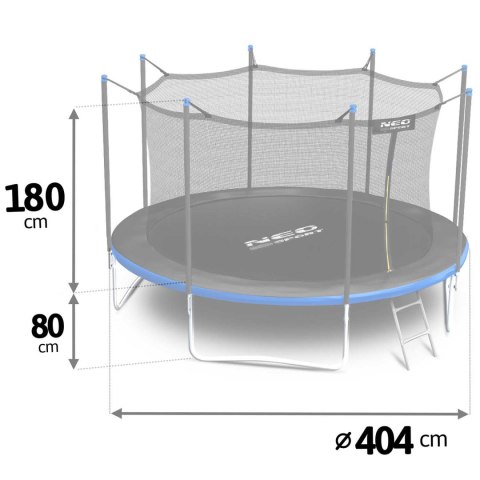 Trampolina ogrodowa 13ft/404cm z siatką wewnętrzną i drabinką Neo-Sport Neo-Sport