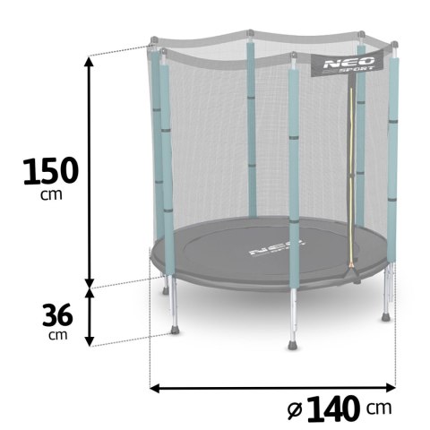 Trampolina ogrodowa dla dzieci 140 cm 4,5ft Neo-Sport Neo-Sport