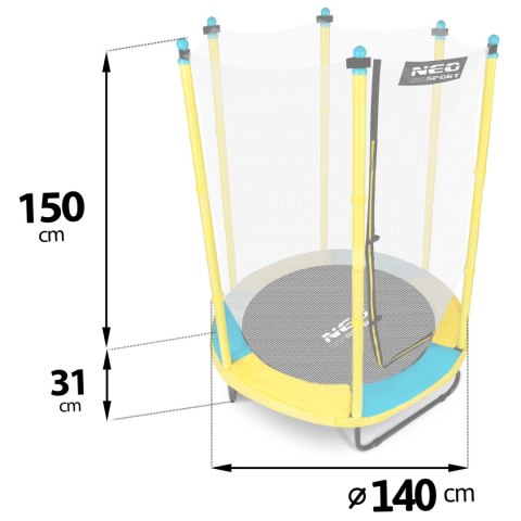 Trampolina ogrodowa dla dzieci 140 cm 4,5ft Neo-Sport Neo-Sport