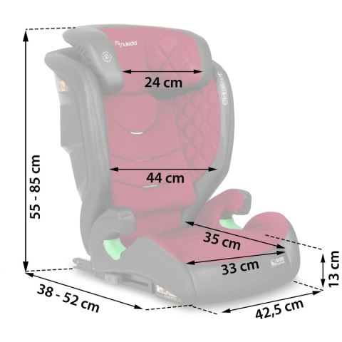 Fotelik samochodowy Nukido Louis czarno-czerwony 15-36 kg ISOFIX Nukido