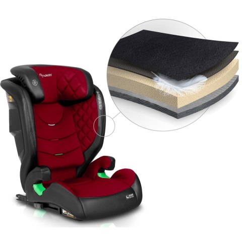 Fotelik samochodowy Nukido Louis czarno-czerwony 15-36 kg ISOFIX Nukido