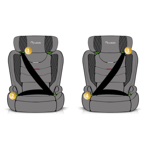 Fotelik samochodowy Nukido Louis czarny 15-36 kg ISOFIX Nukido