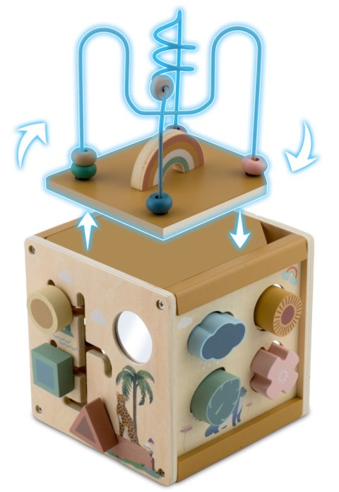 Drewniana zabawka sensoryczna kostka NK-861 Nukido Nukido
