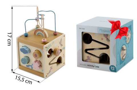 Drewniana zabawka sensoryczna kostka NK-861 Nukido Nukido