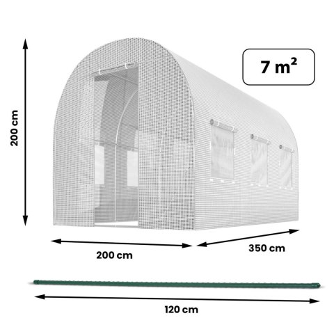 Tunel ogrodowy 2 x 3,5 m (7m2) biały Plonos Plonos