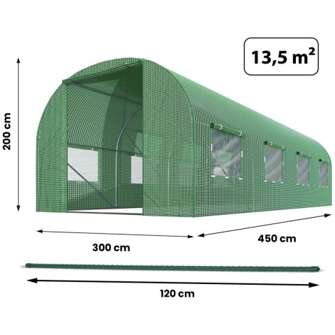 Tunel ogrodowy 3 x 4,5 m (13,5m2) Plonos Plonos