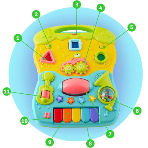 Chodzik edukacyjny z muzyką 2w1 RK-744 Ricokids turkusowy Ricokids