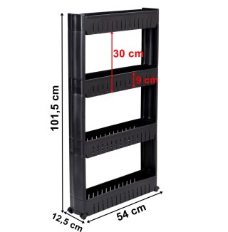 Półka kuchenna łazienkowa czarna 4 poziomy Osmera