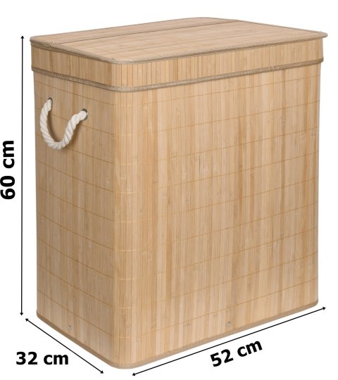 Kosz bambusowy pojemnik na pranie Soren 2 komory natural