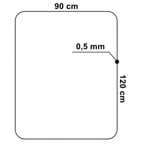 Mata ochronna pod fotel 120x90 cm 0,5 mm czarna