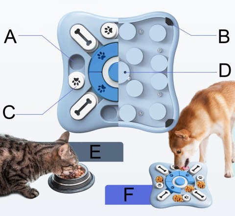 Gra Puzzle zabawka dla psa kota Pongo niebieski