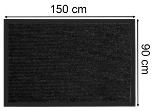 Wycieraczka do butów wejściowa pod drzwi 90x150 cm Valeria czarna