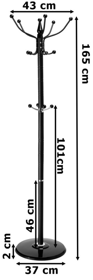 Wieszak stojący Tado czarny