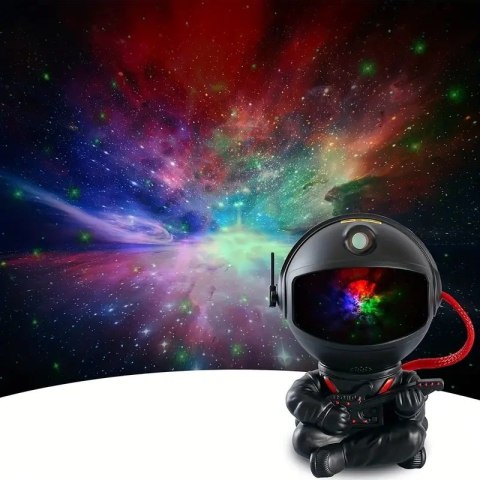 Lampa nocna projektor UNIVERSE astronauta czarny