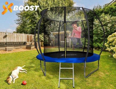 Trampolina z siatką i drabinką HENZEN 244 cm niebieska FT 8