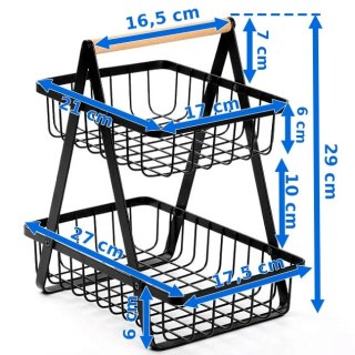 Kosz na owoce PULOS 2 poziomy czarny