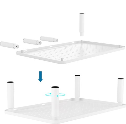 Podstawka pod monitor laptop NANKIN biała + szuflada