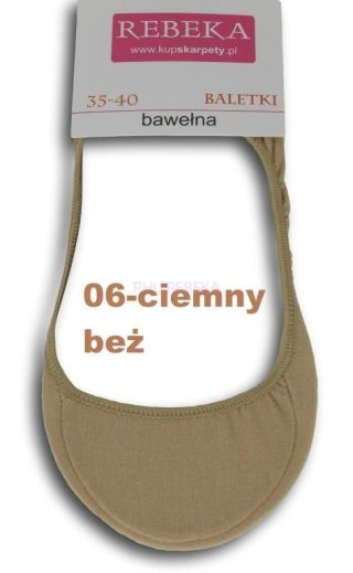 BALERINKI BAWEŁNA 1251 35-40 ciemny beż REBEKA