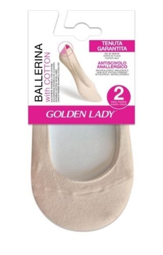 STOPKI BALLERINA BAWEŁNA 6P 2 PARY 35-38 naturale GOLDEN LADY/OMSA