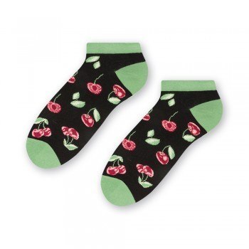 STOPKI DAMSKIE SUMMER SOCKS 114 38-40 czarny/wiśnie 101 STEVEN