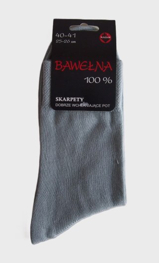 SKARPETY BAWEŁNA 100% 40-41 jasny szary NADIR