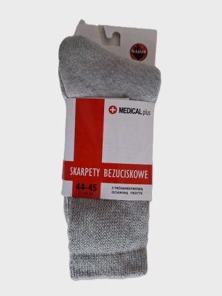 SKARPETY BEZUCISKOWE FROTTE M+ 44-45 jasny szary NADIR