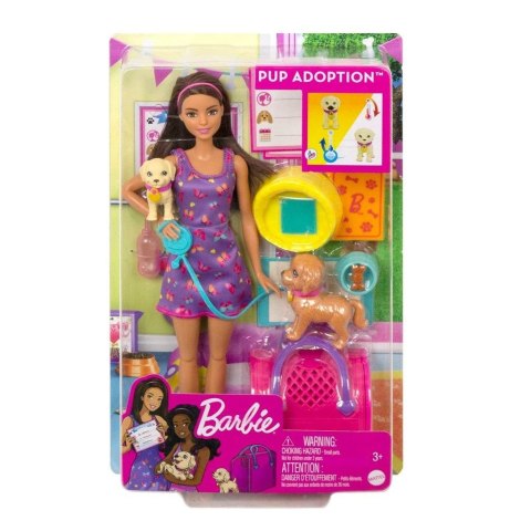 Barbie Adopcja piesków Lalka + akcesoria HKD86 Mattel