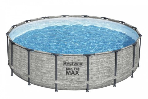 Basen stelażowy Steel Pro MAX 488x122 Imitacja Kamienia 16FT BESTWAY 5w1 + Akcesoria Bestway