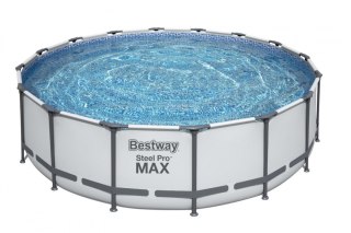 Basen stelażowy Steel Pro MAX 488x122 Szary 16FT BESTWAY 5w1 + Drabinka + Pokrywa Bestway